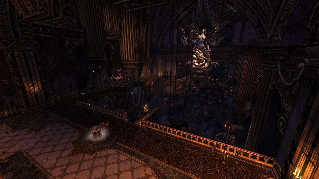 Castlevania: Lords of Shadow - Ultimate Edition In-Game Screenshot (2)
A breathtaking image from Castlevania: Lords of Shadow - Ultimate Edition, depicting a grand cathedral-like interior with intricate gothic architecture and a massive angelic statue. Secure your Castlevania: Lords of Shadow - Ultimate Edition CD Key now on RushGame.co and explore this dark and immersive world