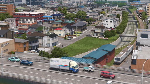 Gameplay Image: "A detailed recreation of a Japanese city in Cities: Skylines Downtown DLC, highlighting intricate urban planning and transportation networks. Build your dream city with a Steam key from RushGame.co