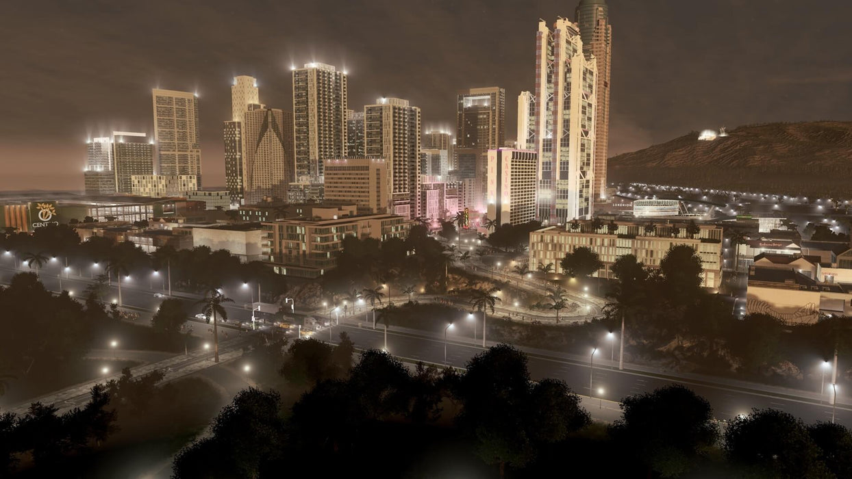 Cities: Skylines Platinum Edition In-Game Screenshot - Neon City at Night
A breathtaking night-time cityscape from Cities: Skylines Platinum Edition, featuring towering illuminated skyscrapers, neon-lit buildings, and a well-structured urban environment. Experience the ultimate city-building simulation—get your Cities: Skylines Platinum Edition PC Steam CD Key at RushGame.co for instant digital delivery