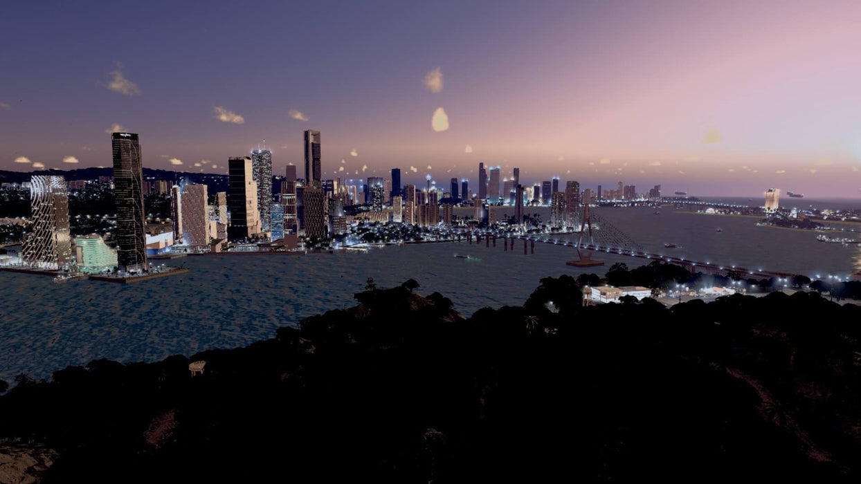 Cities: Skylines Platinum Edition In-Game Screenshot - Coastal Skyline at Sunset

A stunning panoramic view of a futuristic city along the coast in Cities: Skylines Platinum Edition, with a glowing sunset reflecting on the skyscrapers and the surrounding ocean. Get your Cities: Skylines Platinum Edition PC Steam CD Key at RushGame.co and design your dream metropolis with a mix of modern and classic architecture