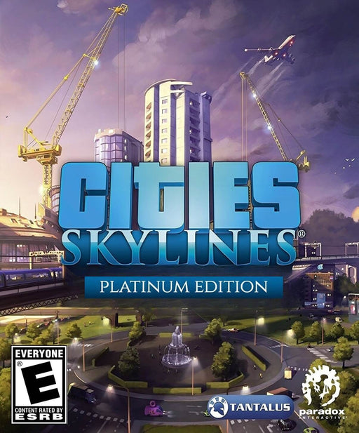 Cities: Skylines Platinum Edition Cover (PC Steam CD Key)

This is the official cover art for Cities: Skylines Platinum Edition, showcasing a city skyline with towering skyscrapers, construction cranes, and a glowing evening ambiance. Get your Cities: Skylines Platinum Edition PC Steam CD Key now at RushGame.co for an immersive city-building experience with additional expansions and premium content