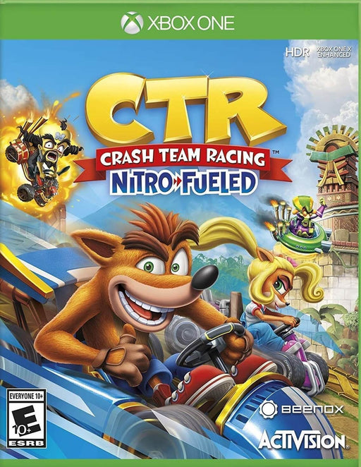 Official cover art for Crash Team Racing Nitro-Fueled on Xbox One, featuring Crash Bandicoot racing against rivals in vibrant kart racing action. Get your digital CD key instantly at RushGame.co