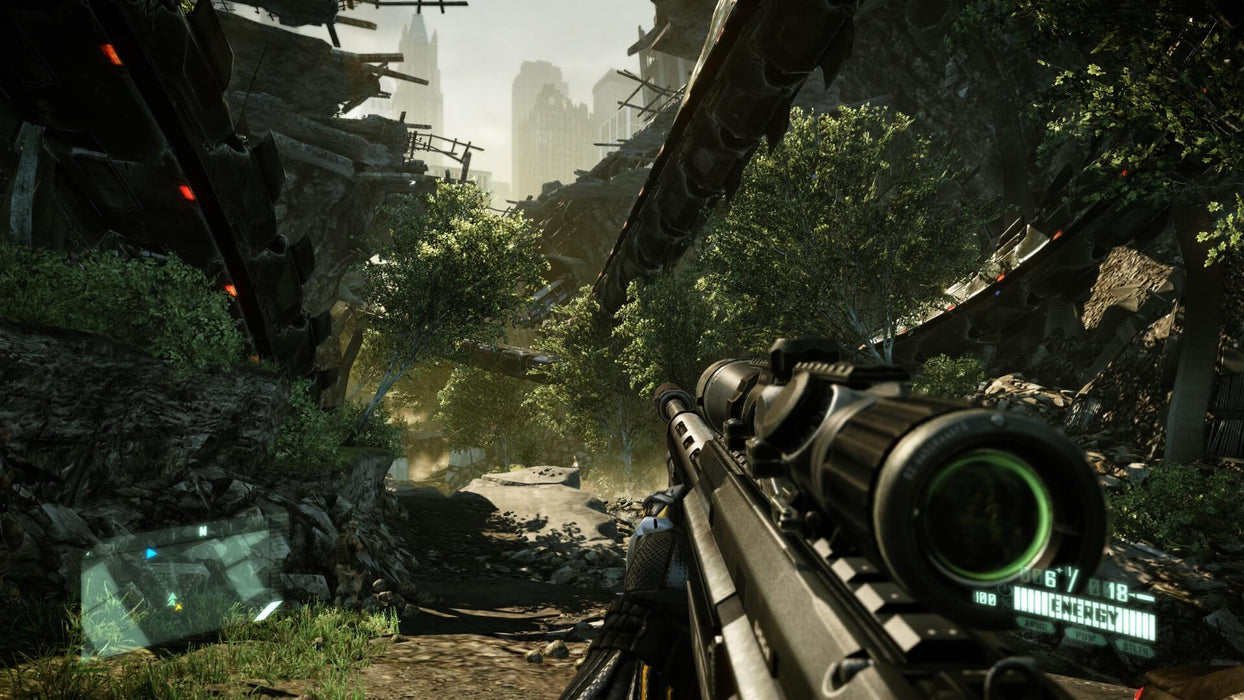 Crysis 2 Gameplay Screenshot – Sniper in the Ruins

The player scopes in with a sniper rifle while navigating through overgrown ruins of a collapsed city in Crysis 2. Advanced graphics and lighting effects create an immersive battlefield. Get your digital game key now on RushGame.co