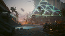 Cyberpunk 2077 Phantom Liberty PC DLC - gameplay screenshot
A futuristic dystopian cityscape from Cyberpunk 2077: Phantom Liberty, featuring a neon-lit pyramid-shaped building surrounded by palm trees, burning debris, and high-tech structures. A hovering drone patrols the area, adding to the cyberpunk aesthetic. Get the Cyberpunk 2077: Phantom Liberty DLC at RushGame.co for instant access