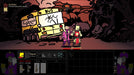 Gameplay screenshot: A stylized, cartoon-like modded version of Darkest Dungeon, depicting two adventurers standing in front of a wrecked yellow school bus with 'BUS' written on it. The interface resembles the classic game but with a humorous twist. Buy Darkest Dungeon at RushGame.co