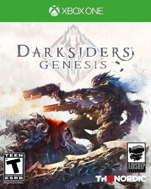 Darksiders Genesis Xbox One & Xbox Series X|S Cover
"Official cover art for Darksiders Genesis on Xbox One and Xbox Series X|S, featuring War and Strife in an intense battle stance against a white background. Buy your Darksiders Genesis Xbox digital key at RushGame.co for instant access