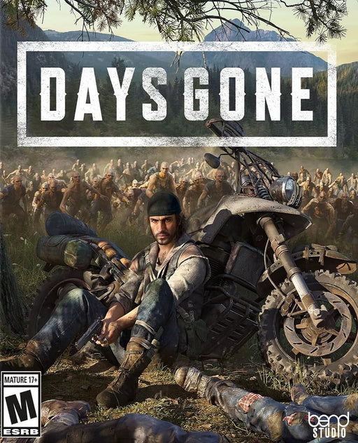 The cover art Days Gone for PC (Steam), featuring Deacon St. John sitting next to his motorcycle, surrounded by a horde of Freakers. Get your Steam game key now at RushGame.co