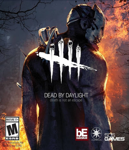 Cover art of Dead by Daylight for PC Steam, featuring a menacing killer with a fiery background, embodying the asymmetrical horror survival gameplay. The tagline 'Death is not an escape' adds to the suspense. Buy Dead by Daylight PC Steam CD Key at RushGame.co