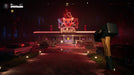 Dead Island 2 gameplay screenshot – neon-lit diner at night – A dark and eerie scene featuring a neon-lit diner named "Long Piglets," with a player holding a massive blood-stained hammer, ready to face lurking threats. Secure your Dead Island 2 activation key at RushGame.co