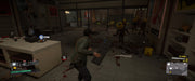 gameplay screenshot: A survivor rampages through a shopping mall, using a keyboard as a weapon in Dead Rising 4. Buy your Xbox One digital key today!