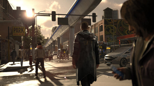 In-Game Screenshot - Marcus Walking Through the City
"A scene from Detroit: Become Human showing Marcus, one of the game's protagonists, walking through a busy futuristic city street. The sun casts dramatic lighting over the urban landscape, emphasizing the cyberpunk atmosphere. Get your digital key now at RushGame.co