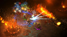 gameplay screenshot - Intense co-op battle in Diablo III: Eternal Collection for Xbox One, featuring multiple players casting spells against hordes of demons. Get your game key now at RushGame.co.