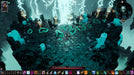 gameplay screenshot - A lone warrior faces an ethereal scene in Divinity: Original Sin - The Source Saga, surrounded by glowing blue pillars and swirling magical energy. A stunning display of fantasy RPG visuals, available now at RushGame.co