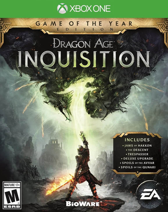 Dragon Age: Inquisition Game of the Year Edition cover for Default Title, featuring a warrior wielding magic against a demonic horde. Get your Dragon Age: Inquisition Default Title CD Key now at RushGame.co