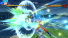 In-game screenshot from DRAGON BALL XENOVERSE showing SSGSS Goku delivering a powerful energy punch to Golden Frieza during a high-intensity battle, showcasing stunning visual effects and fast-paced combat. Buy the Xbox One CD Key for DRAGON BALL XENOVERSE Super Bundle now at RushGame.co for instant access to epic anime fighting action