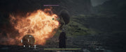 Game image - A powerful sorcerer unleashes a massive fire spell against a towering enemy in the dark, misty wilderness of Dragon’s Dogma 2. Command the forces of magic and embark on an unforgettable adventure with a Steam CD Key from RushGame.co