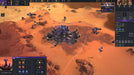 screenshot – strategic desert base view):
"Strategic gameplay in Dune: Spice Wars on PC Steam, showcasing a faction's main base surrounded by the harsh desert terrain of Arrakis, with military units and resource nodes visible. Secure your game key today at RushGame.co