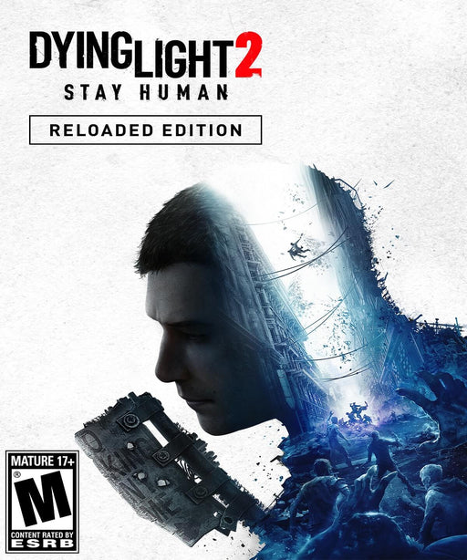 Cover art for Dying Light 2: Reloaded Edition on PC Steam, featuring the protagonist’s silhouette merging with a collapsing city filled with infected and survivors. This enhanced edition of the open-world action RPG delivers intense parkour combat. Get your Dying Light 2 Reloaded PC Steam key now at RushGame.co!