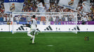 In-game screenshot - A penalty kick moment in EA Sports FC 24, with a Real Madrid player taking the shot as the goalkeeper attempts to save it. Get your EA Sports FC 24 digital key for Default Title and Series X/S at RushGame.co for instant download