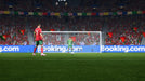 Gameplay screenshot - Cristiano Ronaldo preparing for a penalty kick in EA Sports FC 24, wearing Portugal’s national team kit in a packed stadium. Play as football legends by purchasing your EA Sports FC 24 Xbox key at RushGame.co