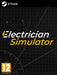 cover art for Electrician Simulator PC Steam CD Key, featuring a sleek black and yellow design with electrical schematics in the background. Buy your game key instantly at RushGame.co