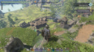 Gameplay screenshot - Enshrouded PC Steam open-world exploration featuring a warrior gazing upon a medieval fortress from a high vantage point. The lush landscape and detailed structures highlight the game's vast and immersive survival mechanics. Secure your Enshrouded PC Steam activation key today at RushGame.co and forge your path in this RPG world