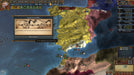 Gameplay screen - A historical map of Spain in Europa Universalis IV, displaying the Castilian kingdom and a civil war event notification. Manage diplomacy, war, and national stability in this grand strategy game. Buy your Europa Universalis IV PC Steam CD Key instantly at RushGame.co