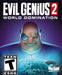 Cover art of Evil Genius 2: World Domination for PC Steam, featuring the sinister mastermind plotting world domination with a glowing globe in the background. Buy your digital game key now at RushGame.co