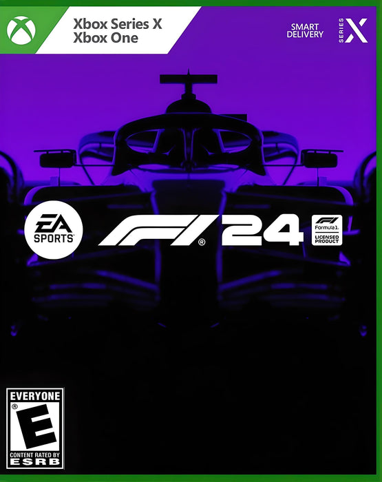 cover art of F1 24 for Default Title & Default Title, featuring a dark silhouette of a Formula 1 car against a striking purple background. Get your F1 24 Default Title & Default Title CD Key at RushGame.co and enjoy the most realistic Formula 1 experience yet