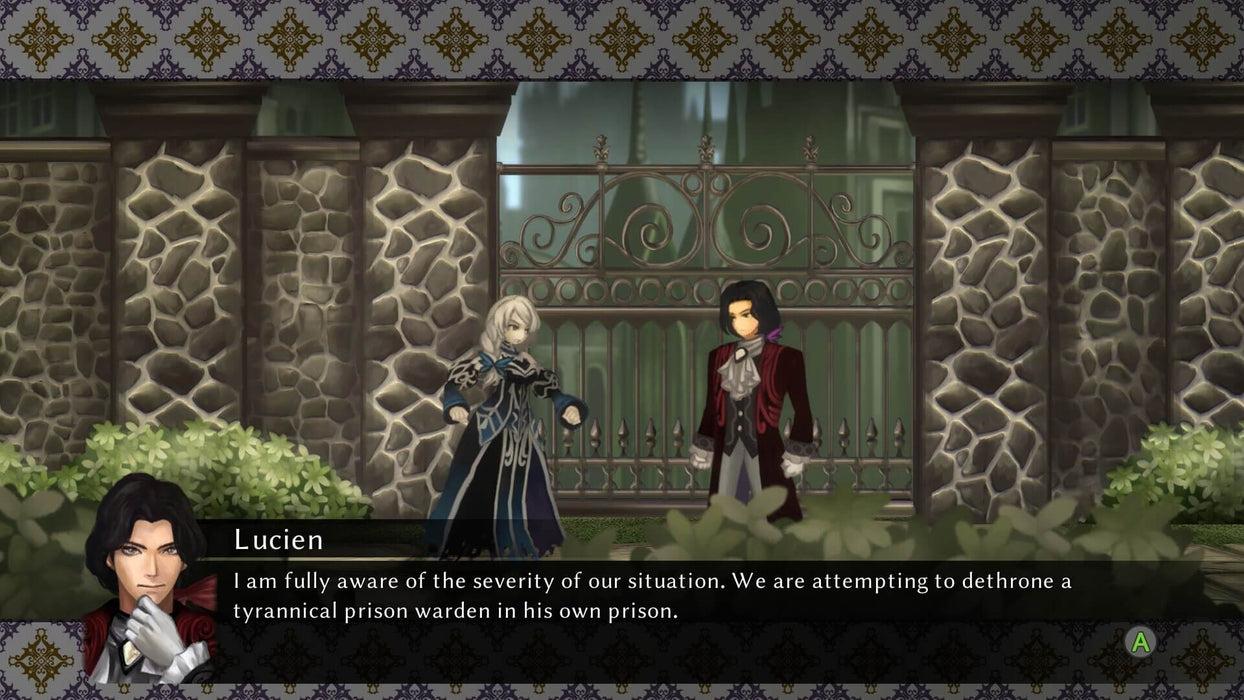 Gameplay screenshot - A narrative cutscene from Fallen Legion: Revenants on Xbox, featuring a conversation between two protagonists planning a rebellion. Unravel the deep storyline and make impactful decisions—purchase your CD key today at RushGame.co