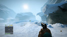 Gameplay Screenshot (Xbox One) - Arctic Survival - A tense moment in the icy wilderness of Far Cry 4: Gold Edition, where the player navigates a treacherous snow-covered terrain with a handgun. Buy your Xbox One CD Key (US) at RushGame.co and conquer the frozen battlefield