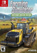 The official cover of Farming Simulator 17 for Nintendo Switch, featuring a large yellow tractor driving through a lush farm landscape with fields, barns, and cows in the background. Buy your Farming Simulator 17 Nintendo Switch CD Key now at RushGame.co for instant digital delivery