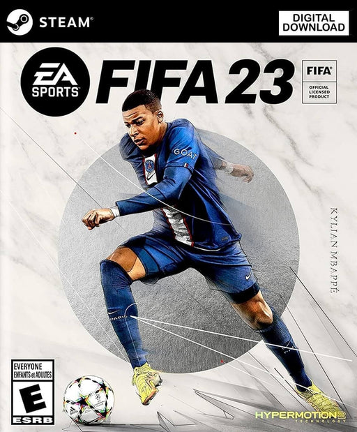 FIFA 23 PC Steam cover art featuring Kylian Mbappé
 FIFA 23 cover for PC Steam, featuring Kylian Mbappé in action. Experience HyperMotion2 technology, cross-play, and advanced football mechanics. Buy your FIFA 23 PC Steam CD key now at RushGame.co for instant delivery