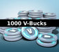 image of Fortnite 1000 V-Bucks for Epic Games, featuring a stack of glowing blue virtual currency coins used to purchase skins, emotes, and battle passes in Fortnite. Get your Fortnite 1000 V-Bucks CD Key now at RushGame.co and enhance your in-game experience