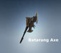 image of the Fortnite Batarang Axe, a DC Series harvesting tool inspired by Batman’s signature weapon. This sleek black battle axe features a bat-shaped blade, making it a perfect addition to the Batman Zero Point set. Get your Fortnite Batarang Axe DLC CD Key now at RushGame.co