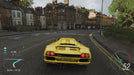 Urban race scene from Forza Horizon 4 with a yellow Lamborghini speeding through a rainy cityscape. Unlock the thrill of street racing—purchase your Forza Horizon 4 CD Key from RushGame.co