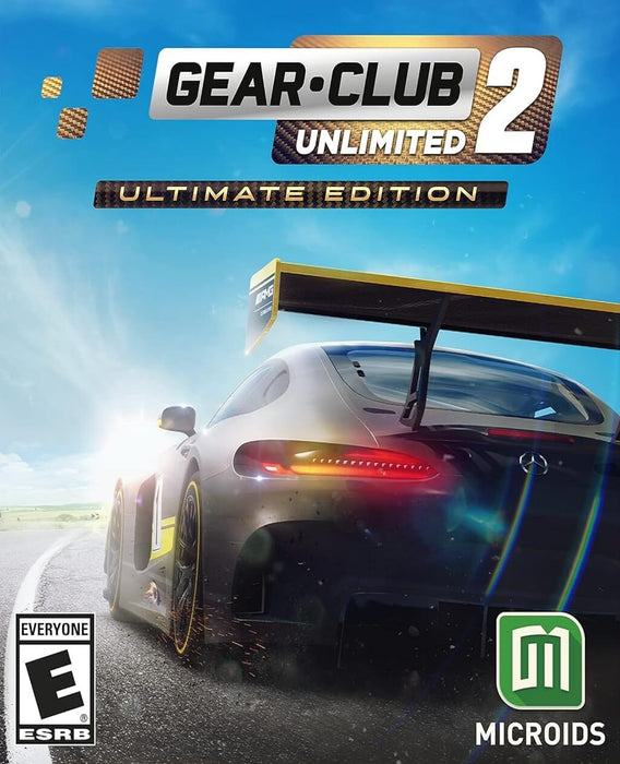 Official cover art for Gear.Club Unlimited 2 Ultimate Edition on PC Steam, featuring a high-speed race car with a large rear spoiler on an open road under a bright blue sky. Experience thrilling racing action—get your Gear.Club Unlimited 2 Ultimate Edition PC Steam CD Key now at RushGame.co
