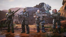 A squad of heavily armed soldiers poses in front of an armored vehicle in Gears Tactics on Xbox. Customize your squad, upgrade weapons, and take down the Locust Horde—buy your Xbox CD Key for Gears Tactics at RushGame.co