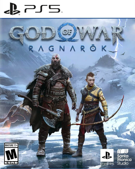 Official cover art for God of War Ragnarök on PS5, featuring Kratos and Atreus standing in a frozen Nordic landscape. Buy your God of War Ragnarök PS5 CD Key US now at RushGame.co for instant digital activation