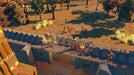 Gameplay screenshot - A fortified castle under siege in Going Medieval for PC. Watch as defenders hold off invading enemies with bows and swords. Secure your Steam key now at RushGame.co and build your medieval empire