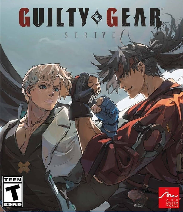 Cover art for Guilty Gear Strive on PC, available as a Steam CD key. The artwork showcases Sol Badguy and Ky Kiske in an intense face-off, emphasizing the game's dynamic anime-inspired art style and high-energy fighting mechanics. Buy your Guilty Gear Strive Steam key now at RushGame.co and experience the next evolution of the legendary fighting game series