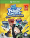 Cover art of Hasbro Family Fun Pack Conquest Edition for Xbox One, featuring a vibrant design with classic board games including Monopoly Plus, Risk: Urban Assault, Scrabble, and Battleship. The cheerful Mr. Monopoly raises his fist in excitement, surrounded by game elements such as Scrabble tiles, battleships, tanks, and dollar bills. This family-friendly collection brings iconic strategy and word games to life on console. Get your Hasbro Family Fun Pack Conquest Edition Xbox One CD Key instantly at RushGa