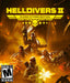 Cover art of HELLDIVERS 2 Super Citizen Edition for PC Steam, featuring an elite squad of Helldivers in golden armor battling against monstrous alien creatures. A soldier proudly raises a flag, while others fire futuristic weapons amidst a chaotic battlefield. The fiery backdrop and meteors raining down add to the intensity of this cooperative shooter. Get your HELLDIVERS 2 Super Citizen Edition PC Steam CD Key instantly at RushGame.co and lead the charge in intergalactic warfare