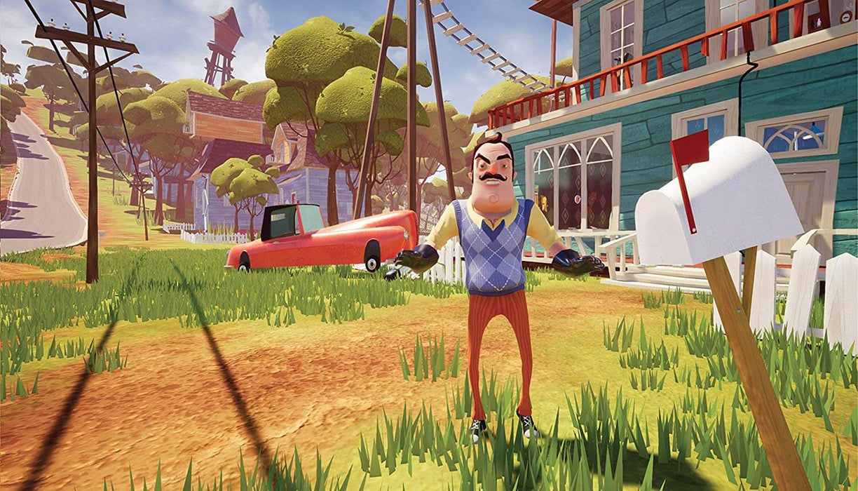 Hello Neighbor screenshot -  Main character in the garden outside the house