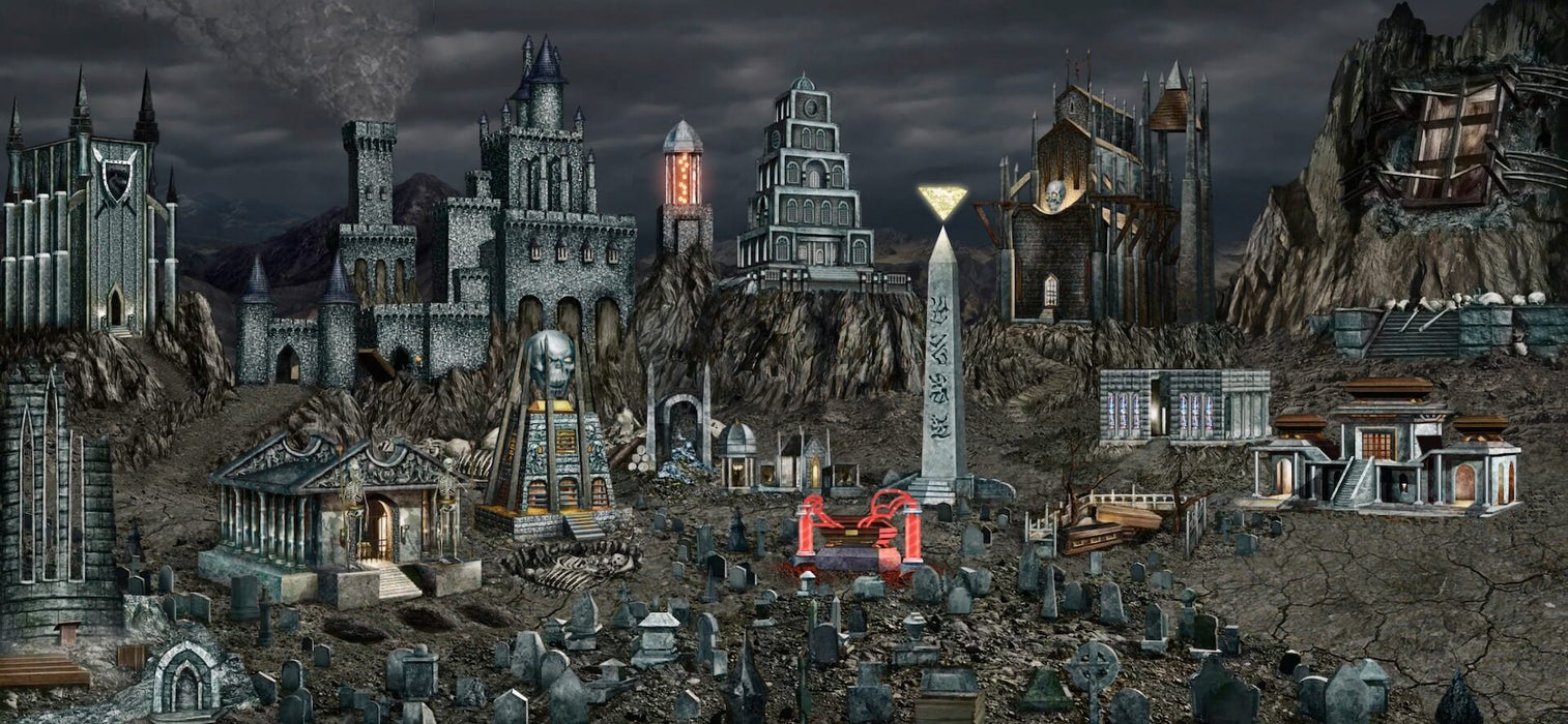 Gameplay Screenshot - Necropolis Town
Dark and eerie Necropolis town screen from Heroes of Might & Magic III - HD Edition, featuring gothic structures, skeletal decorations, and an undead army waiting to be recruited. Strengthen your forces with a digital Steam key from RushGame.co
