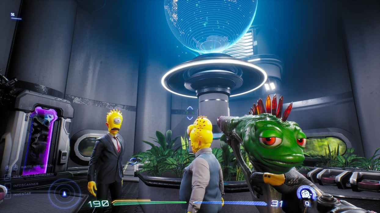 Gameplay Screenshot – Alien Base Interior
Interior scene from High On Life featuring NPCs with yellow alien heads and a green talking gun in the foreground. Unlock this hilarious FPS with a unique twist by purchasing your Xbox or PC key at RushGame.co
