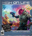 Cover art of High On Life for PC Steam, featuring a space-suited hero holding a grinning alien gun, with bizarre alien creatures in a colorful sci-fi world. Get your Steam CD key now at RushGame.co and jump into this wildly comedic FPS adventure