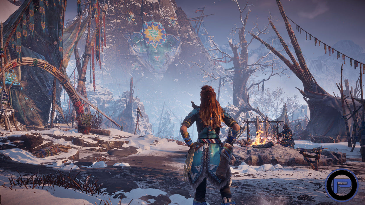 Horizon Zero Dawn Complete Edition - Aloy heading towards a mountain