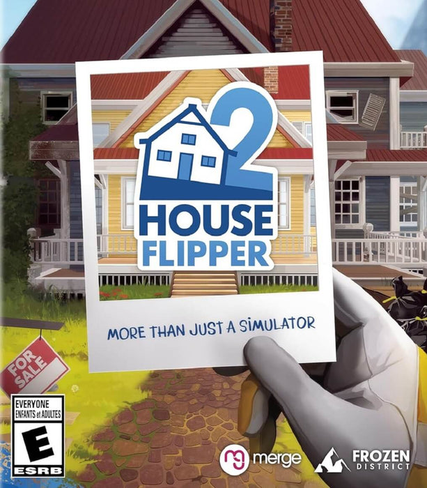 Official cover art for House Flipper 2 PC Steam edition, featuring a gloved hand holding a photo of a renovated house with the slogan 'More Than Just a Simulator'. Buy House Flipper 2 PC CD Key on Steam from RushGame.co for fast and secure digital delivery