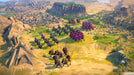 Gameplay screenshot - A strategic battlefield scene from Humankind on PC Steam, showcasing ancient warriors clashing near a mountain city. Buy the Humankind CD key now at RushGame.co for instant digital delivery